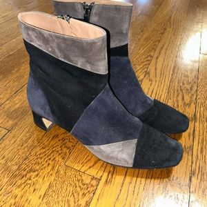 Suede Patchwork Booties